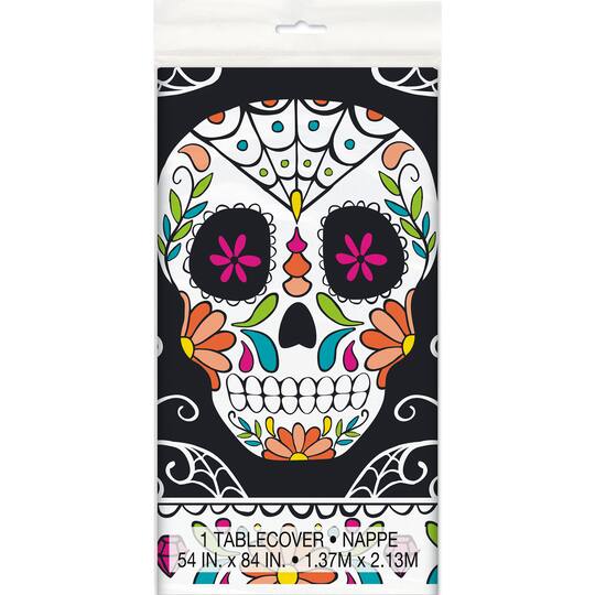 Table Cloth Folkloric Skull Day of the Dead D\u00eda de los Muertos Sugar Skulls Table Linens Napkins Table Runner Alter Cloth